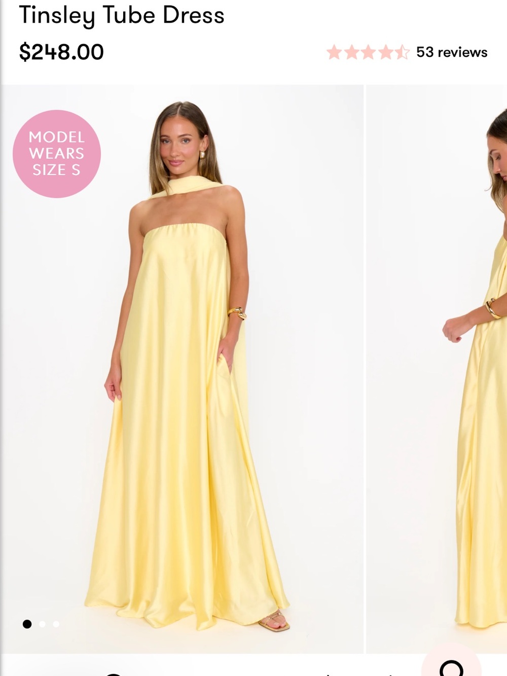 Show Me Your MuMu Tinsley Tube Maxi Dress in Pale Yellow